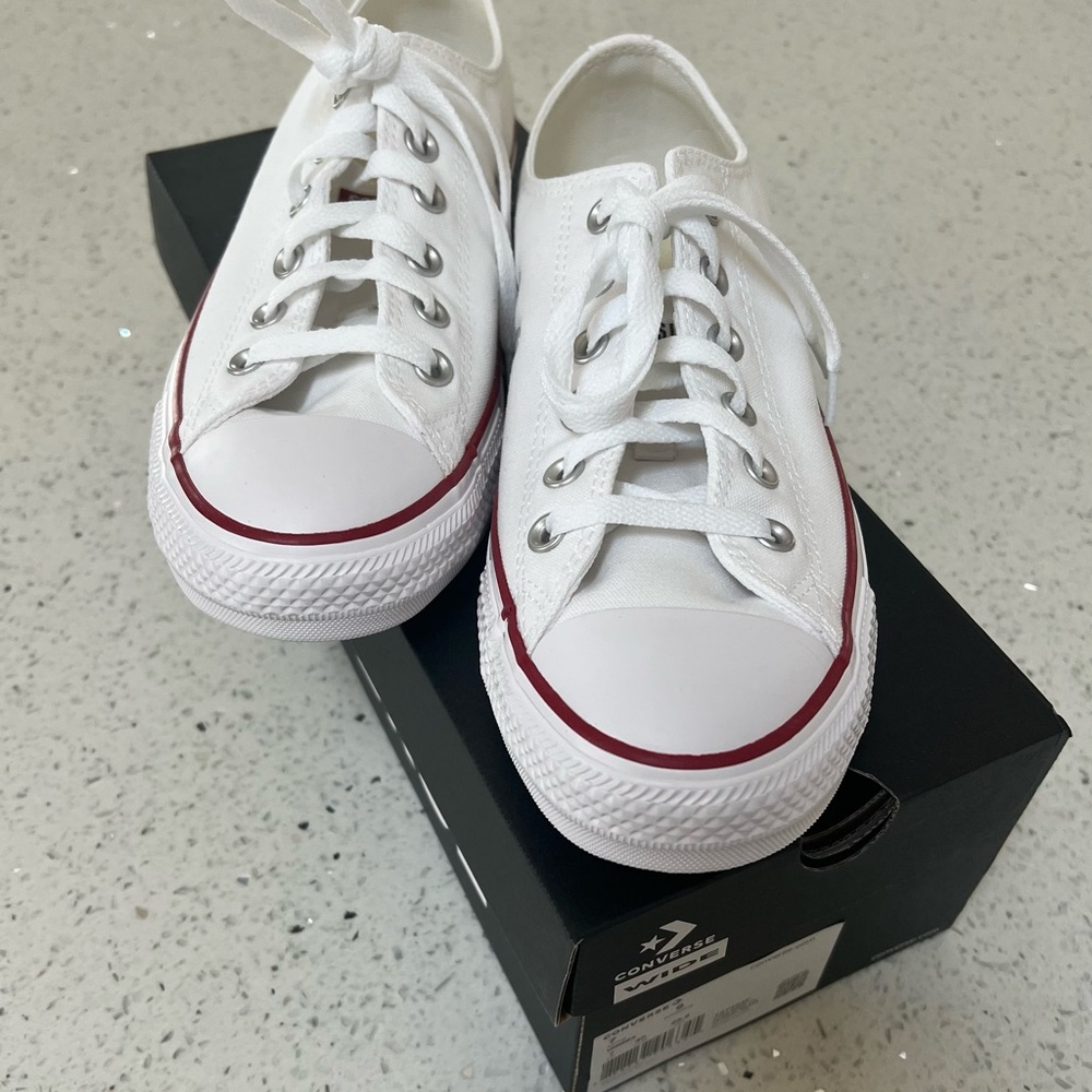 Converse White and Red Sneakers Classic Canvas High-Top
